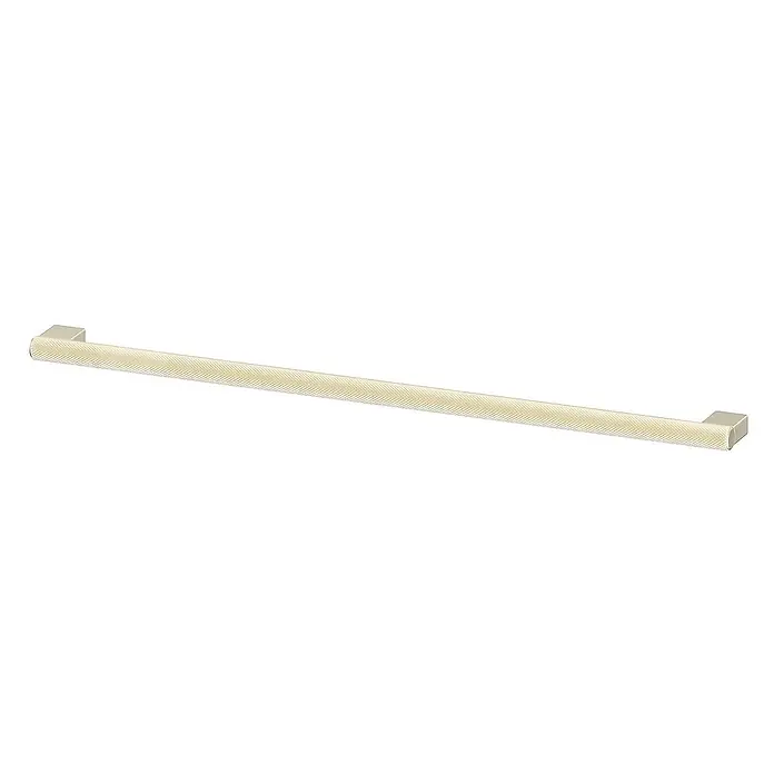 Bad Land Badmöbel-Set LARGA Badmöbel-Set 50 cm Waschbecken-Unterschrank, Hochschrank 160 - Gesamtbreite Badmöbel: 50,5 cm, Weiß, Glänzend - Goldfarbener, gerändelter Stangengriff mit rechteckigen Befestigungsenden.