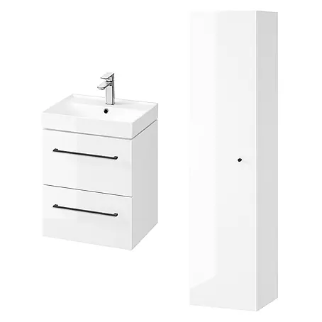 Bad Land  Badmöbel-Set LARGA Badmöbel-Set 50 cm Waschbecken-Unterschrank, Hochschrank 160