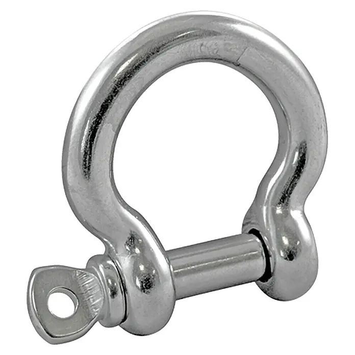 Marinetech Rundschäkel - Durchmesser Bolzen: 8 mm, Rund geschweift, Edelstahl, A4, Silber - Glänzender Schäkel aus Edelstahl, ideal für sichere Verbindungen in maritimen und industriellen Anwendungen, bietet hohe Festigkeit und Zuverlässigkeit.