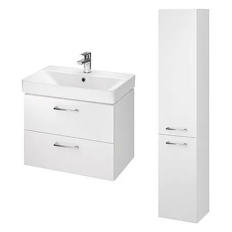 Bad Land  Badmöbel-Set LARA MILLE SLIM Badmöbel-Set 60 cm Waschbecken-UnterschrankHochschrank