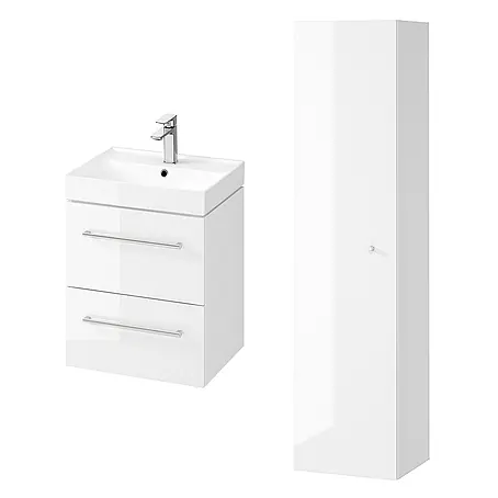 Bad Land  Badmöbel-Set LARGA Badmöbel-Set 50 cm Waschbecken-Unterschrank, Hochschrank 160