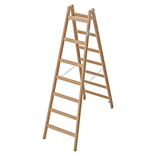 Krause Stabilo Sprossen-Doppelleiter (Höhe: 212 cm, Anzahl Tritte: 7 Stk., Holz)