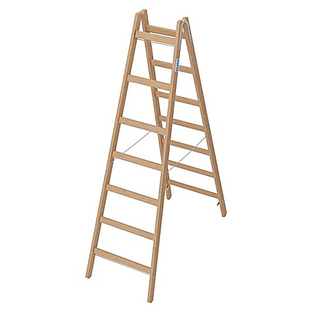 Krause Stabilo Sprossen-Doppelleiter (Höhe: 212 cm, Anzahl Tritte: 7 Stk., Holz)