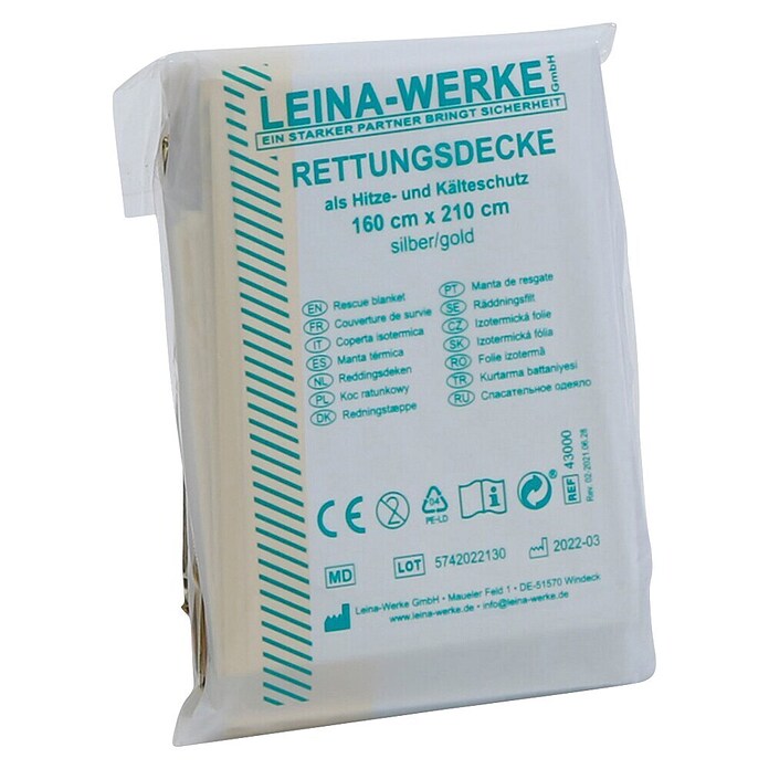 RETTUNGSDECKE       160 X 210 cm