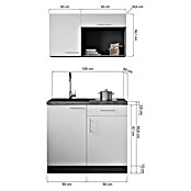 Respekta Oliver Miniküche (Breite: 100 cm, Schwarz, Kochfeld | Mikrowelle) | BAUHAUS