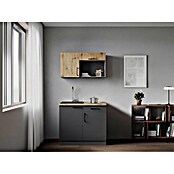 Respekta Oliver Miniküche (Breite: 100 cm, Grau/Holz, Kochfeld) | BAUHAUS