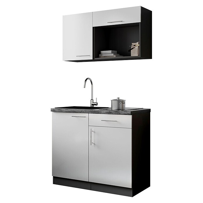 Respekta Oliver Miniküche (Breite: 100 cm, Weiß, Kochfeld) | BAUHAUS