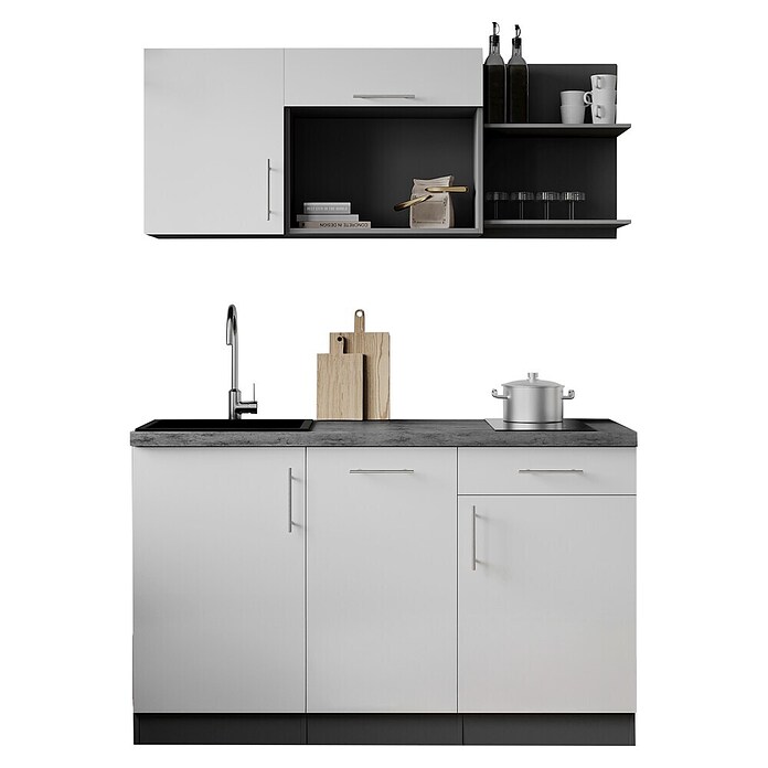 Respekta Oliver Miniküche (Breite: 145 cm, Weiß, Kochfeld | Geschirrspüler) | BAUHAUS
