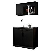 Respekta Oliver Miniküche (Breite: 100 cm, Schwarz, Kochfeld | Mikrowelle) | BAUHAUS