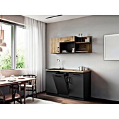 Respekta Oliver Miniküche (Breite: 145 cm, Grau/Holz, Kochfeld | Geschirrspüler) | BAUHAUS