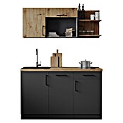 Respekta Oliver Miniküche (Breite: 145 cm, Grau/Holz, Kochfeld | Geschirrspüler) | BAUHAUS