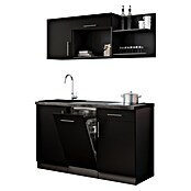 Respekta Oliver Miniküche (Breite: 145 cm, Schwarz, Kochfeld | Geschirrspüler) | BAUHAUS