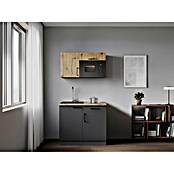 Respekta Oliver Miniküche (Breite: 100 cm, Grau/Holz, Kochfeld | Mikrowelle) | BAUHAUS