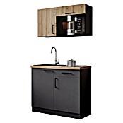 Respekta Oliver Miniküche (Breite: 100 cm, Grau/Holz, Kochfeld | Mikrowelle) | BAUHAUS