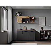 Respekta Oliver Miniküche (Breite: 145 cm, Grau/Holz, Kochfeld | Geschirrspüler) | BAUHAUS