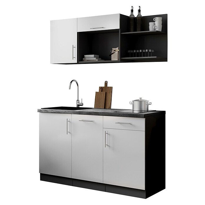 Respekta Oliver Miniküche (Breite: 145 cm, Weiß, Kochfeld | Geschirrspüler) | BAUHAUS