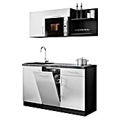 Respekta Oliver Miniküche (Breite: 145 cm, Weiß, Kochfeld | Geschirrspüler | Mikrowelle) | BAUHAUS