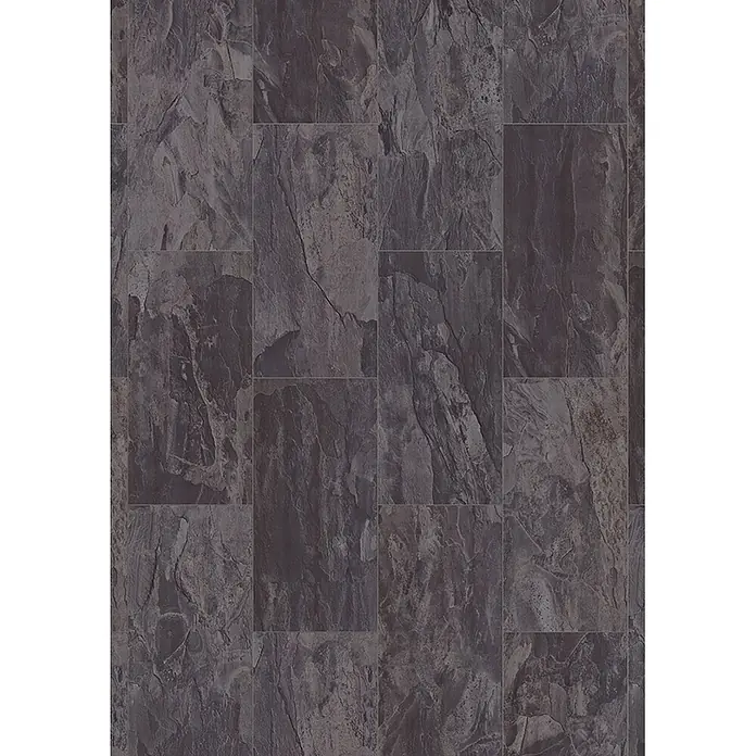 LOGOCLIC Hartvinylboden ElementPro Deep Blue - 1.210 x 295 x 5 mm, Fliese, Deep Blue - Dunkelgraue rechteckige Fliesen in Schieferoptik, für Boden oder Wand geeignet.