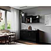 Respekta Oliver Miniküche (Breite: 145 cm, Schwarz, Kochfeld | Geschirrspüler | Mikrowelle) | BAUHAUS