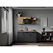 Respekta Oliver Miniküche (Breite: 145 cm, Grau/Holz, Kochfeld | Geschirrspüler | Mikrowelle) | BAUHAUS