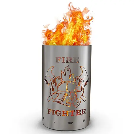 TiKo-Design® Feuertonne Firefighter Ø 40 cm – Feuerwehr Motiv
