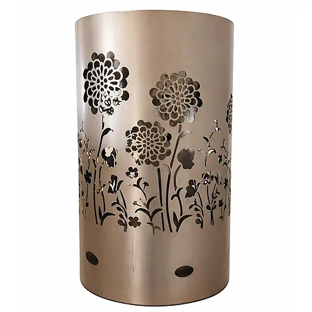 TiKo-Design  Holzkohlegrill Feuertonne-Flower Power