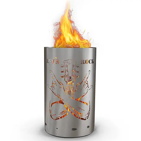 TiKo-Design  Holzkohlegrill Feuertonne-Lets Rock