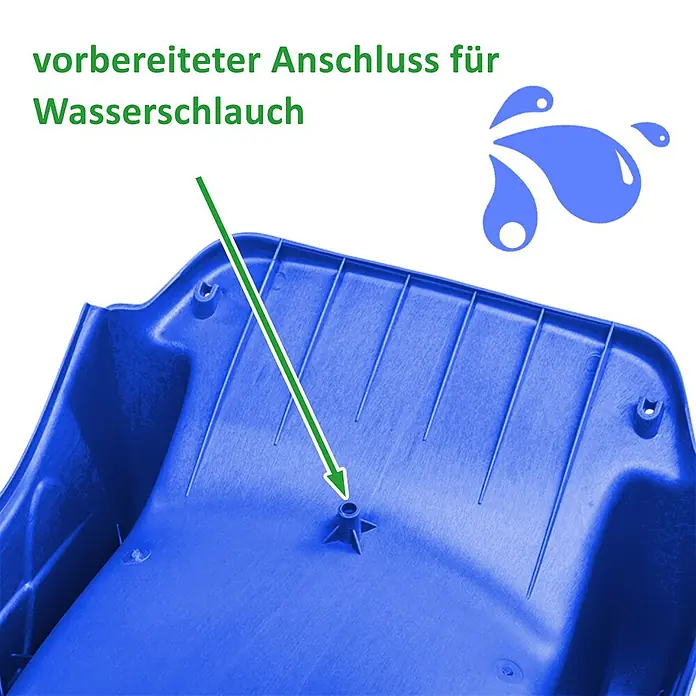 Ondis24 Rutsche Wellenrutsche Blau - B x L: 50 x 300 cm, Kunststoff, Blau - Blaues Kunststoffteil mit vorbereitetem Anschluss für Wasserschlauch.