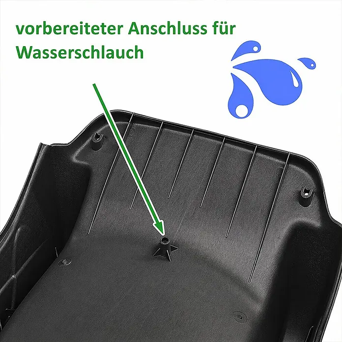 Wellenrutsche Anbaurutsche 3,00 x 0,50 m anthrazit -  - Schwarze Kunststoff-Unterseite mit sternförmigem Anschluss für Wasserschlauch.