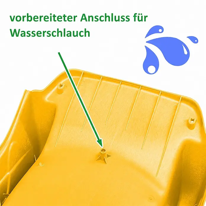 Wellenrutsche Anbaurutsche 3,00 x 0,50 m gelb -  - Gelbe Kunststofffläche mit sternförmigem Anschluss für einen Wasserschlauch.