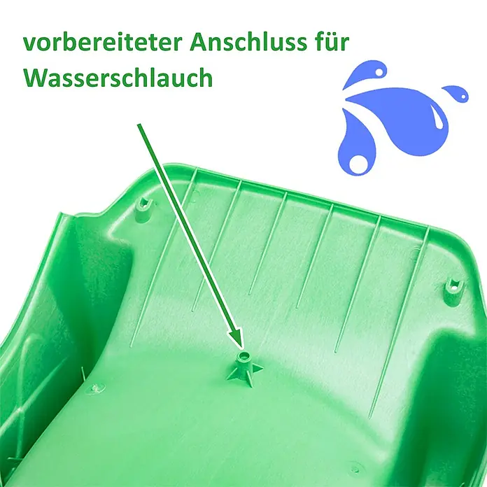 Wellenrutsche Anbaurutsche 3,00 x 0,50 m Apfelgrün -  - Grünes Kunststoffteil mit vorbereitetem Wasserschlauchanschluss.