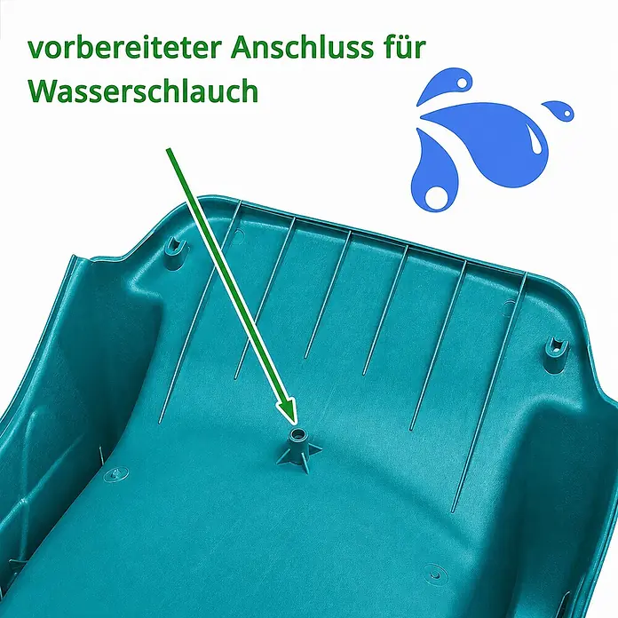 Wellenrutsche Anbaurutsche 3,00 x 0,50 m Türkis -  - Türkise Kunststoffwanne mit vorbereitetem Anschluss für Wasserschlauch.