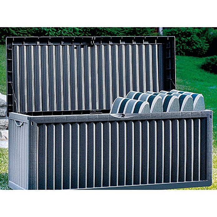 Baúl para jardín Wave (Antracita, 120 x 52 x 54 cm, Plástico)