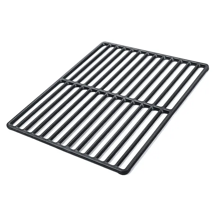TAINO Grillrost - L x B: 34 x 60 cm, Gusseisen - Schwarzer rechteckiger Grillrost aus Gusseisen mit parallelen Stäben zum Grillen.