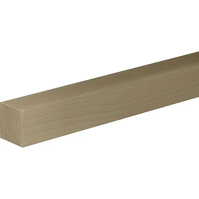 Profiles and more Quadratleiste - L x B x H: 95 cm x 40 mm x 40 mm, Buche - Ein hellbraunes, quadratisches Holzstück, das sich ideal für Bastelarbeiten und Bauprojekte eignet. Es ist ein vielseitiges Material für unterschiedliche Anwendungen.