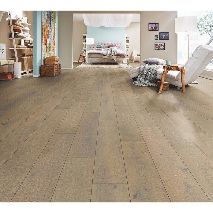LOGOCLIC Aquaprotect Laminat  (Hrast Marea, Rustikalen videz, 1.288 x 195 x 8 mm) | 5127 - Logoclic Aqua Protect | GCDA - Laminatboden | GCD - Wand Boden Decke Leisten | GC - Wand Boden Decke Leisten | G - Holz/Bauelem | BAUHAUS