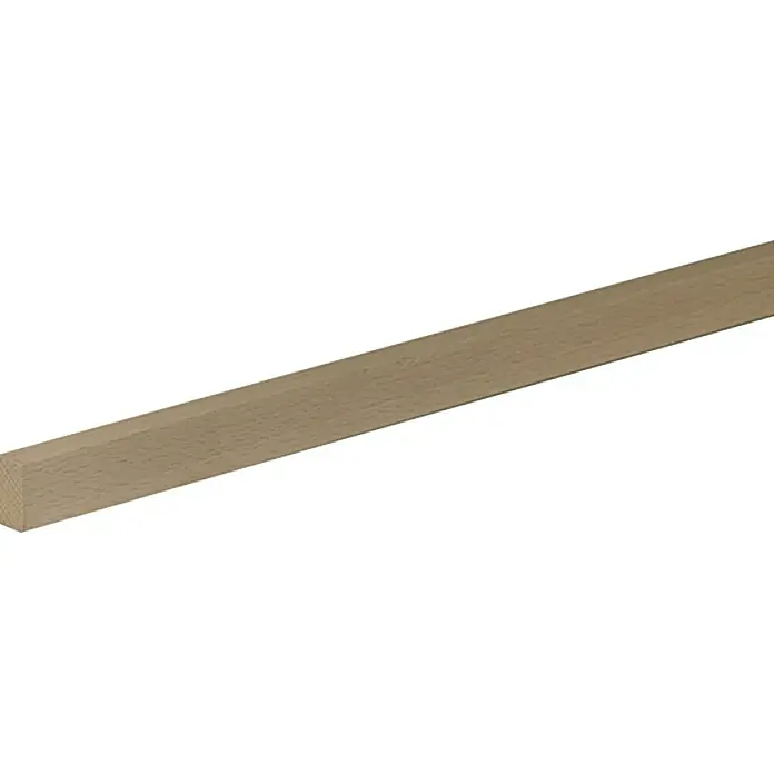 Profiles and more Rechteckleiste - 95 cm x 20 mm x 10 mm, Buche - Nahaufnahme eines unbehandelten Holzvierkantholzes, ideal für Bastelprojekte und Holzbearbeitung.