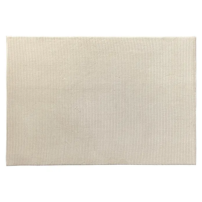 Alfombra de pelo corto Vista - Crema, 110 x 60 cm, 100% poliéster - Tejido acanalado beige claro con líneas verticales.