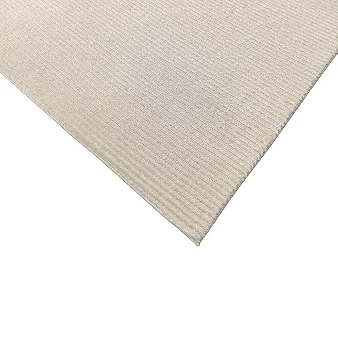 Alfombra de pelo corto Vista - Crema, 110 x 60 cm, 100% poliéster - Alfombra beige claro con textura acanalada.