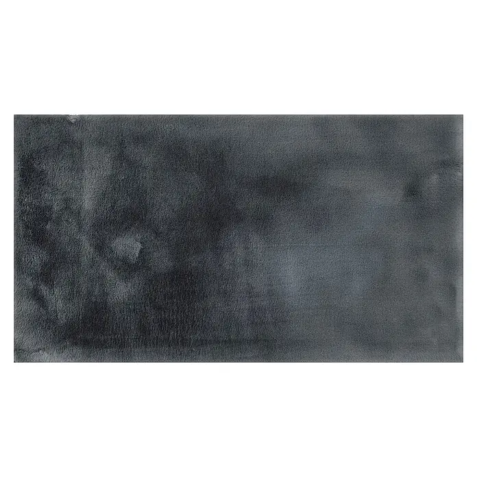Alfombra de pelo corto Bunny - Azul, 110 x 60 cm, 100% poliéster - Tejido de piel sintética gris oscuro con una textura suave y afelpada.