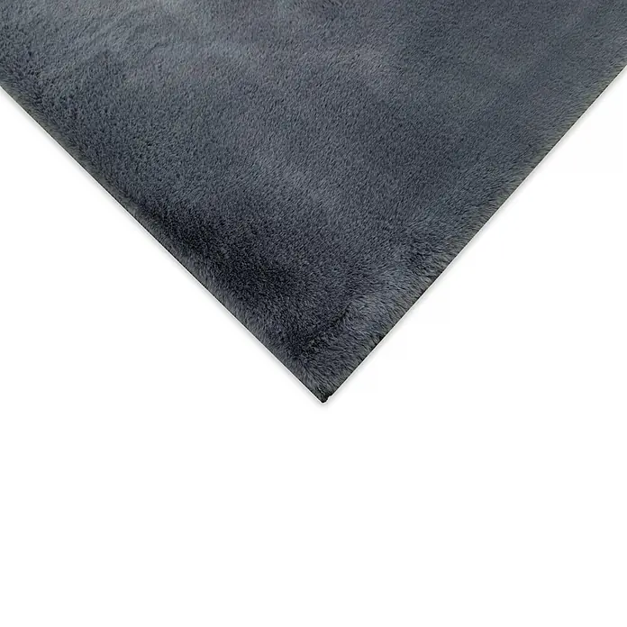 Alfombra de pelo corto Bunny - Azul, 110 x 60 cm, 100% poliéster - Tejido de piel sintética gris y suave.