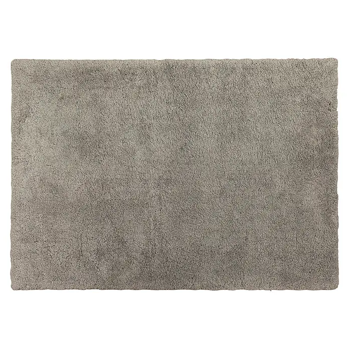 Alfombra de pelo largo Gypsy - Taupe, 110 x 60 cm, 100% Poliéster - Alfombra rectangular gris esponjosa con textura suave y peluda.