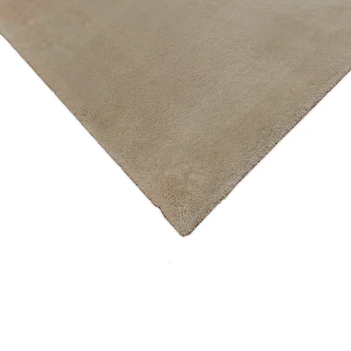 Alfombra de pelo largo Cuba - Camel, 170 x 120 cm, 100% Poliéster - Alfombra peluda suave de color beige con textura afelpada.