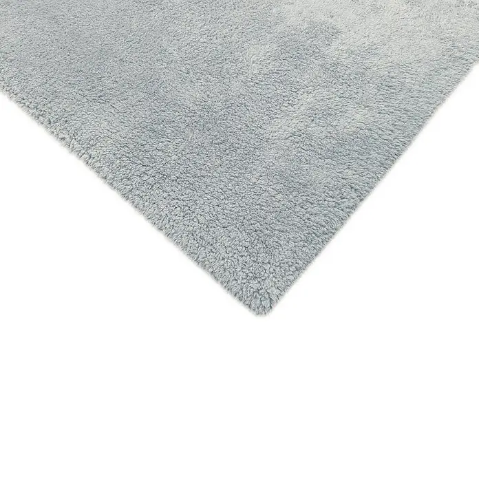Alfombra de pelo largo Gypsy - Gris/Azul, 110 x 60 cm, 100% Poliéster - Alfombra mullida azul claro con textura suave y peluda.