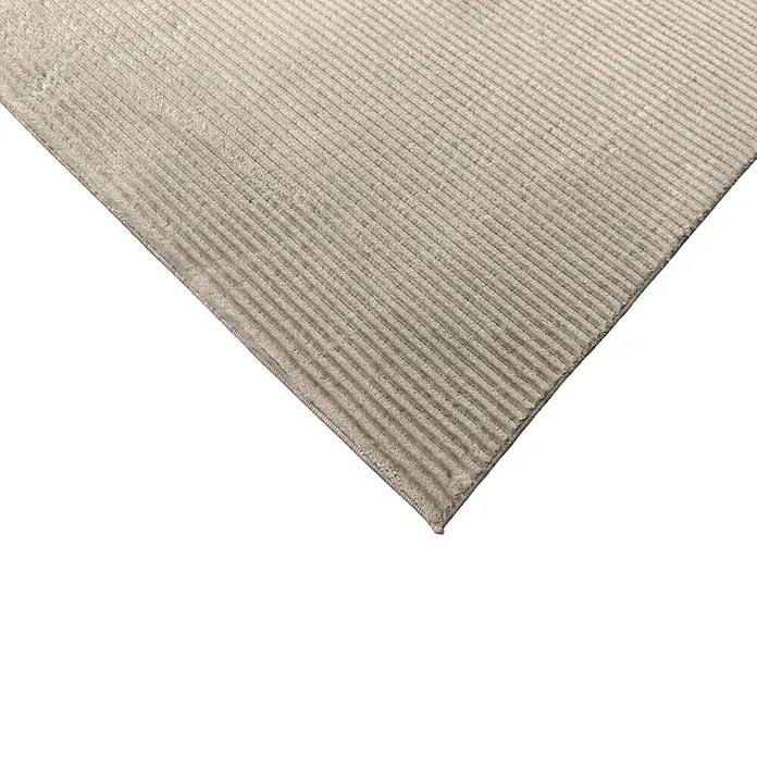 Alfombra de pelo corto Vista - Taupe, 200 x 140 cm, 100% poliéster - Alfombra acanalada beige-gris claro con una superficie suave y texturizada.