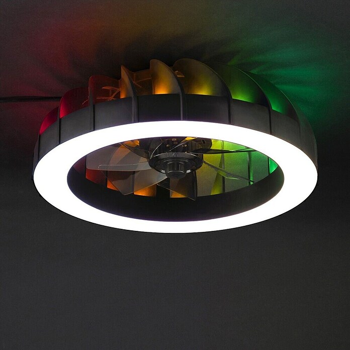 Brilliant Plafondventilator Fanora met verlichting (Zwart, 46 cm) | BAUHAUS