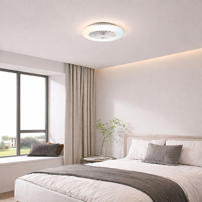 Brilliant Plafondventilator Montero met verlichting (Wit, 42 cm) | BAUHAUS