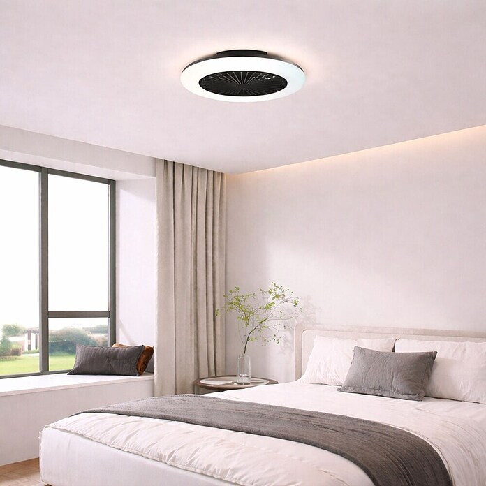 Brilliant Plafondventilator Montero met verlichting (Zwart, 42 cm) | BAUHAUS