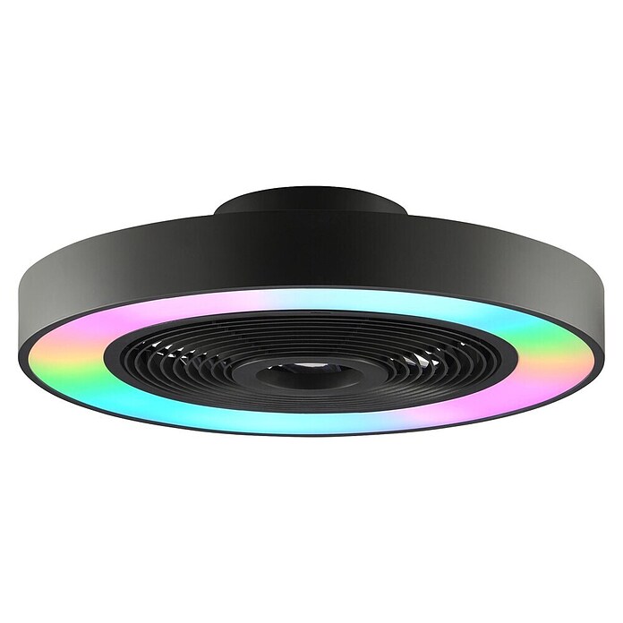 Brilliant Plafondventilator Catania met verlichting (Zwart, 48,6 cm) | BAUHAUS