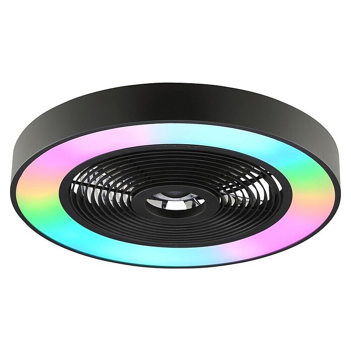 Brilliant Plafondventilator Catania met verlichting (Zwart, 48,6 cm) | BAUHAUS